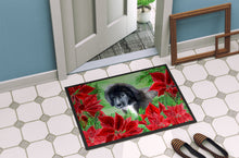 Load image into Gallery viewer, Newfoundland Puppy Poinsettas Doormat - 24x36 Decorative Floor Mat – Indoor/Outdoor Rug with Artistic Flair CK1347JMAT