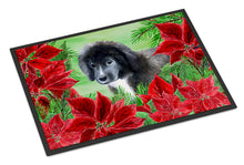 Load image into Gallery viewer, Newfoundland Puppy Poinsettas Doormat - 18x27 Decorative Floor Mat – Indoor/Outdoor Rug with Artistic Flair CK1347MAT