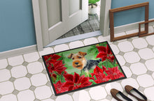 Load image into Gallery viewer, Welsh Terrier Poinsettas Doormat - 24x36 Decorative Floor Mat – Indoor/Outdoor Rug with Artistic Flair CK1348JMAT
