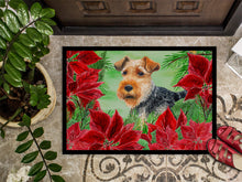 Load image into Gallery viewer, Welsh Terrier Poinsettas Doormat - 18x27 Decorative Floor Mat – Indoor/Outdoor Rug with Artistic Flair CK1348MAT