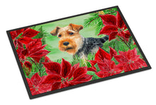Load image into Gallery viewer, Welsh Terrier Poinsettas Doormat - 18x27 Decorative Floor Mat – Indoor/Outdoor Rug with Artistic Flair CK1348MAT