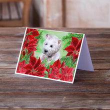 Load image into Gallery viewer, Westie Poinsettas Greeting Cards -  Blank Note Cards – 8-Pack of Artist-Designed Cards with Envelopes