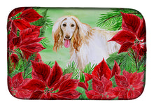 Load image into Gallery viewer, Afghan Hound Poinsettas Dish Drying Mat – Absorbent, Artistic Kitchen Essentials CK1350DDM
