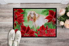 Load image into Gallery viewer, Afghan Hound Poinsettas Doormat - 18x27 Decorative Floor Mat – Indoor/Outdoor Rug with Artistic Flair CK1350MAT