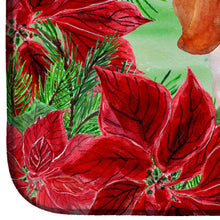 Load image into Gallery viewer, Basset Hound Poinsettas Dish Drying Mat – Absorbent, Artistic Kitchen Essentials CK1352DDM