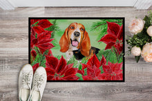 Load image into Gallery viewer, Basset Hound Poinsettas Doormat - 24x36 Decorative Floor Mat – Indoor/Outdoor Rug with Artistic Flair CK1352JMAT