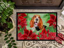 Load image into Gallery viewer, Basset Hound Poinsettas Doormat - 24x36 Decorative Floor Mat – Indoor/Outdoor Rug with Artistic Flair CK1352JMAT