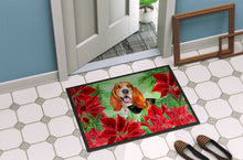 Load image into Gallery viewer, Basset Hound Poinsettas Doormat - 24x36 Decorative Floor Mat – Indoor/Outdoor Rug with Artistic Flair CK1352JMAT