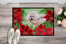 Load image into Gallery viewer, Bichon Frise #2 Poinsettas Doormat - 24x36 Decorative Floor Mat – Indoor/Outdoor Rug with Artistic Flair CK1353JMAT