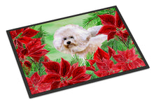 Load image into Gallery viewer, Bichon Frise #2 Poinsettas Doormat - 24x36 Decorative Floor Mat – Indoor/Outdoor Rug with Artistic Flair CK1353JMAT