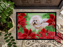 Load image into Gallery viewer, Bichon Frise #2 Poinsettas Doormat - 18x27 Decorative Floor Mat – Indoor/Outdoor Rug with Artistic Flair CK1353MAT