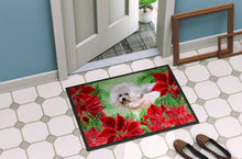 Load image into Gallery viewer, Bichon Frise #2 Poinsettas Doormat - 18x27 Decorative Floor Mat – Indoor/Outdoor Rug with Artistic Flair CK1353MAT