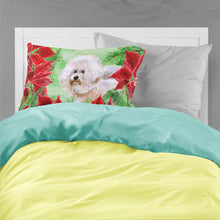 Load image into Gallery viewer, Bichon Frise #2 Poinsettas  Standard Pillowcase – Artistic Decorative Front, White Back CK1353PILLOWCASE