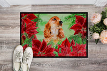 Load image into Gallery viewer, Cocker Spaniel Poinsettas Doormat - 24x36 Decorative Floor Mat – Indoor/Outdoor Rug with Artistic Flair CK1354JMAT