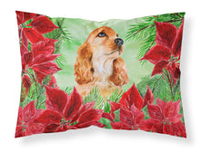Load image into Gallery viewer, Cocker Spaniel Poinsettas  Standard Pillowcase – Artistic Decorative Front, White Back CK1354PILLOWCASE