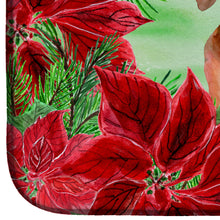 Load image into Gallery viewer, Red Dachshund Poinsettas Dish Drying Mat – Absorbent, Artistic Kitchen Essentials CK1355DDM