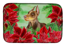 Load image into Gallery viewer, Doberman Pinscher Poinsettas Dish Drying Mat – Absorbent, Artistic Kitchen Essentials CK1357DDM