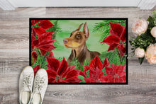 Load image into Gallery viewer, Doberman Pinscher Poinsettas Doormat - 18x27 Decorative Floor Mat – Indoor/Outdoor Rug with Artistic Flair CK1357MAT