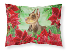 Load image into Gallery viewer, Doberman Pinscher Poinsettas  Standard Pillowcase – Artistic Decorative Front, White Back CK1357PILLOWCASE