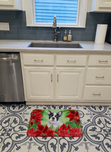 Load image into Gallery viewer, French Bulldog Black White Poinsettas Machine Washable Memory Foam Mat CK1358RUG