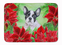 Load image into Gallery viewer, French Bulldog Black White Poinsettas Machine Washable Memory Foam Mat CK1358RUG