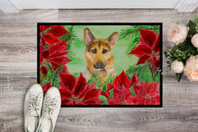Load image into Gallery viewer, German Shepherd #2 Poinsettas Doormat - 18x27 Decorative Floor Mat – Indoor/Outdoor Rug with Artistic Flair CK1359MAT