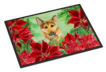 Load image into Gallery viewer, German Shepherd #2 Poinsettas Doormat - 18x27 Decorative Floor Mat – Indoor/Outdoor Rug with Artistic Flair CK1359MAT