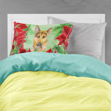 Load image into Gallery viewer, German Shepherd #2 Poinsettas  Standard Pillowcase – Artistic Decorative Front, White Back CK1359PILLOWCASE