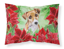 Load image into Gallery viewer, Jack Russell Terrier #2 Poinsettas  Standard Pillowcase – Artistic Decorative Front, White Back CK1360PILLOWCASE
