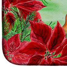 Load image into Gallery viewer, Pharaoh Hound Poinsettas Dish Drying Mat – Absorbent, Artistic Kitchen Essentials CK1362DDM