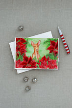 Load image into Gallery viewer, Pharaoh Hound Poinsettas Greeting Cards -  Blank Note Cards – 8-Pack of Artist-Designed Cards with Envelopes
