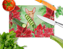 Load image into Gallery viewer, Pharaoh Hound Poinsettas Glass Cutting Boards – Durable, Decorative Kitchen Art Large CK1362LCB