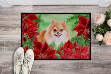 Load image into Gallery viewer, Pomeranian #2 Poinsettas Doormat - 24x36 Decorative Floor Mat – Indoor/Outdoor Rug with Artistic Flair CK1363JMAT