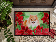 Load image into Gallery viewer, Pomeranian #2 Poinsettas Doormat - 24x36 Decorative Floor Mat – Indoor/Outdoor Rug with Artistic Flair CK1363JMAT