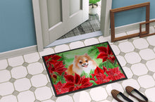 Load image into Gallery viewer, Pomeranian #2 Poinsettas Doormat - 18x27 Decorative Floor Mat – Indoor/Outdoor Rug with Artistic Flair CK1363MAT