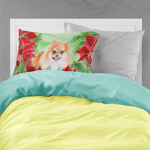 Load image into Gallery viewer, Pomeranian #2 Poinsettas  Standard Pillowcase – Artistic Decorative Front, White Back CK1363PILLOWCASE