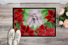 Load image into Gallery viewer, White Standard Poodle Poinsettas Doormat - 24x36 Decorative Floor Mat – Indoor/Outdoor Rug with Artistic Flair CK1364JMAT