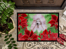 Load image into Gallery viewer, White Standard Poodle Poinsettas Doormat - 24x36 Decorative Floor Mat – Indoor/Outdoor Rug with Artistic Flair CK1364JMAT
