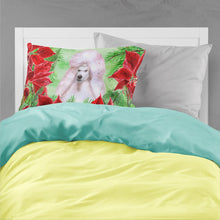 Load image into Gallery viewer, White Standard Poodle Poinsettas  Standard Pillowcase – Artistic Decorative Front, White Back CK1364PILLOWCASE