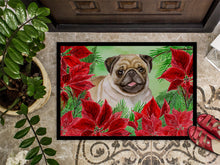 Load image into Gallery viewer, Fawn Pug Poinsettas Doormat - 24x36 Decorative Floor Mat – Indoor/Outdoor Rug with Artistic Flair CK1365JMAT