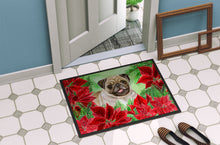 Load image into Gallery viewer, Fawn Pug Poinsettas Doormat - 24x36 Decorative Floor Mat – Indoor/Outdoor Rug with Artistic Flair CK1365JMAT