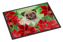 Load image into Gallery viewer, Fawn Pug Poinsettas Doormat - 24x36 Decorative Floor Mat – Indoor/Outdoor Rug with Artistic Flair CK1365JMAT