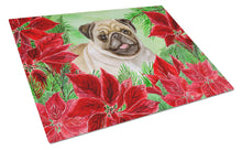 Load image into Gallery viewer, Fawn Pug Poinsettas Glass Cutting Boards – Durable, Decorative Kitchen Art Large CK1365LCB