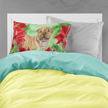 Load image into Gallery viewer, Shar Pei Puppy Poinsettas  Standard Pillowcase – Artistic Decorative Front, White Back CK1366PILLOWCASE