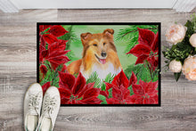 Load image into Gallery viewer, Sheltie Poinsettas Doormat - 18x27 Decorative Floor Mat – Indoor/Outdoor Rug with Artistic Flair CK1367MAT