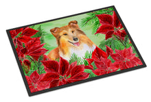 Load image into Gallery viewer, Sheltie Poinsettas Doormat - 18x27 Decorative Floor Mat – Indoor/Outdoor Rug with Artistic Flair CK1367MAT