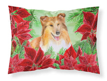 Load image into Gallery viewer, Sheltie Poinsettas  Standard Pillowcase – Artistic Decorative Front, White Back CK1367PILLOWCASE