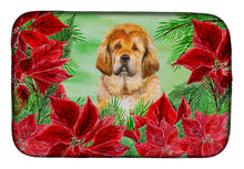Load image into Gallery viewer, Tibetan Mastiff Poinsettas Dish Drying Mat – Absorbent, Artistic Kitchen Essentials CK1368DDM