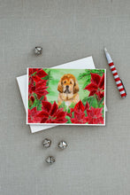 Load image into Gallery viewer, Tibetan Mastiff Poinsettas Greeting Cards -  Blank Note Cards – 8-Pack of Artist-Designed Cards with Envelopes