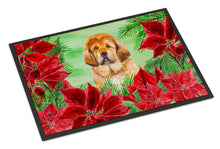 Load image into Gallery viewer, Tibetan Mastiff Poinsettas Doormat - 18x27 Decorative Floor Mat – Indoor/Outdoor Rug with Artistic Flair CK1368MAT